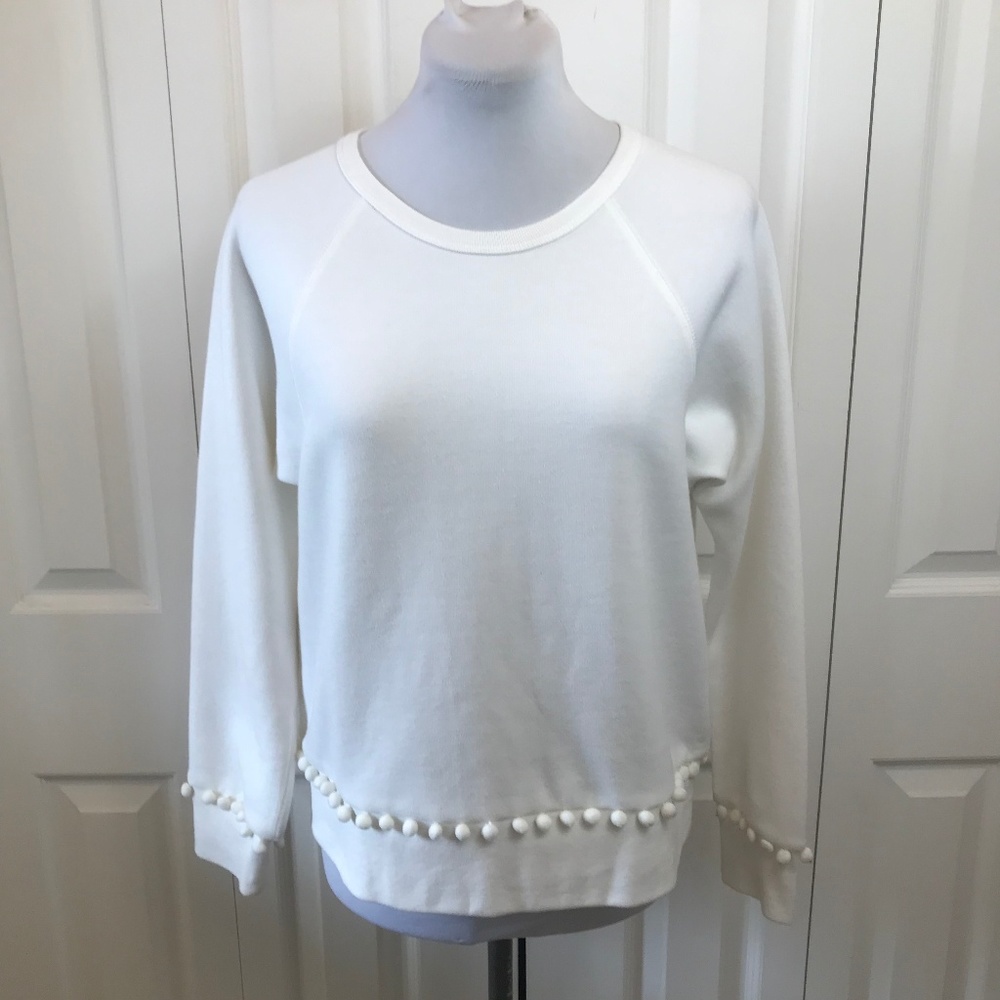 J. Crew Pom Pom Embellished  Sweatshirt S